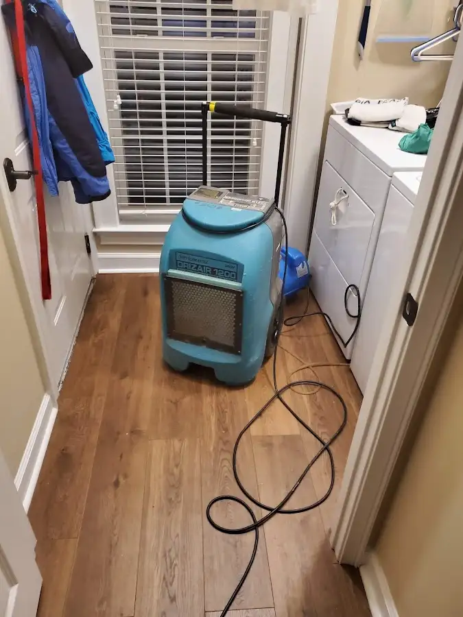 Commercial dehumidifier deployed for Flood Damage Cleanup in Rigby