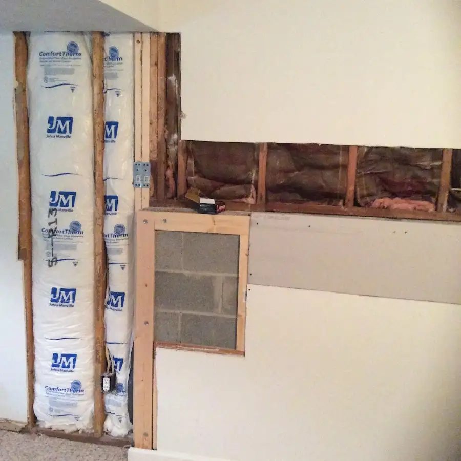 Wall insulation replacement during Basement Flood Cleanup in Rigby